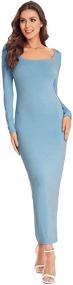 img 4 attached to 👗 Verdusa Women's Sleeve Square Bodycon Dress: Fashionable Women's Clothing