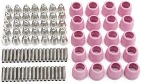 img 4 attached to 🔧 90-Piece Plasma Cutter Torch Consumables Kit with Galvanized Copper Electrodes, Nozzles, and Ceramic Cups