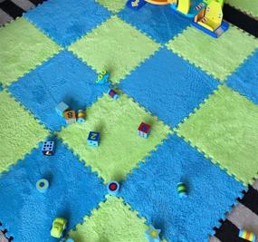 img 1 attached to 🧸 Extra Soft Stackable Playmats for Infants with Thick Padding