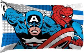 img 1 attached to 👾 Marvel Jay Franco Comics Full Sheet Set - Includes Captain America, Hulk, Iron Man, Spiderman, Thor - Fade Resistant Polyester Microfiber - Official Good Guys Blue Product
