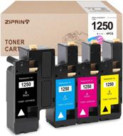 🖨️ ziprint dell 1250/810wh xmx5d compatible toner cartridge 4-pack - black, cyan, magenta, yellow logo