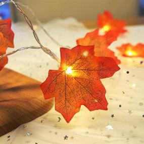 img 3 attached to 🍁 Vibrant Maple Leaf Garland: 16.5ft Fall Thanksgiving Decor with Remote Control Timer, 50 LED Fairy Lights - Waterproof String Lights for Indoor/Outdoor Party Decor