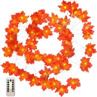 🍁 vibrant maple leaf garland: 16.5ft fall thanksgiving decor with remote control timer, 50 led fairy lights - waterproof string lights for indoor/outdoor party decor логотип