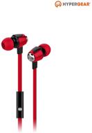 🎧 hypergear dbm wave wired in-ear headphones with in-line microphone - red: noise isolation, precision bass sound for iphones, androids, tablets & more logo