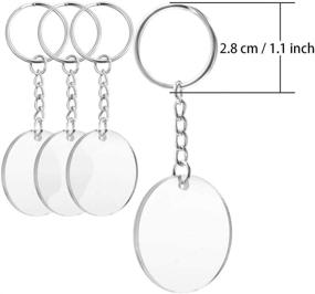 img 2 attached to 🔑 Transparent Acrylic Keychain Blanks Set - 24Pcs Circle Discs with Alloy Key Chains Rings for DIY Crafts & Projects, 2 Inch Size