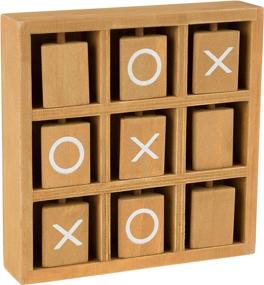 img 4 attached to 🎮 Portable Fun: Tic Tac Toe Wooden Travel Spinning Pieces for On-the-Go Gaming