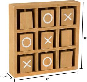 img 3 attached to 🎮 Portable Fun: Tic Tac Toe Wooden Travel Spinning Pieces for On-the-Go Gaming