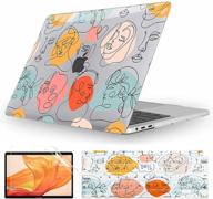 🖥️ fancity macbook air 13 inch case 2021 2020 2019 2018 with touch id, a2337 m1 a2179 a1932 - protective cover + keyboard protector + screen guard for 2018-2021 mac air 13.3, art face logo