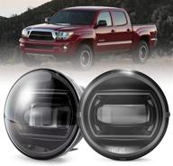 ๐ฅ fieryred led fog light assembly for tacoma 2005-2011, solara 2004-2006, sequoia 2008-2015, tundra 2007-2013 - black, offroad front bumper replacement, 1 pair logo