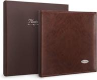 📸 magicfly self-adhesive photo album: hand-crafted leather cover, easy-to-stick leather photos album | 12.5 x 10.7 inch | diy albums for various photo sizes | 30 sheet, 60 pages | brown logo