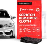 shineforce car scratch remover kit: expert paint repair & scuff elimination for white and light paint - includes magic nano cloth for effective minor car scratch removal (black) logo