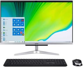 img 4 attached to Acer Aspire C24-963-UA91 All-in-One Desktop, 23.8-Inch Full HD Display, 10th Generation Intel Core i3-1005G1, 💻 8GB DDR4 RAM, 512GB NVMe M.2 SSD, 802.11ac Wi-Fi 5, Wireless Keyboard and Mouse, Windows 10 Home