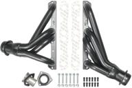 🔥 black painted steel headers kit for small block chevy, gm f-body 1982-92, 1-5/8 in primary, 3 in collector, street performance logo