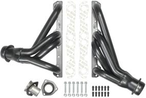 img 1 attached to 🔥 Black Painted Steel Headers Kit for Small Block Chevy, GM F-Body 1982-92, 1-5/8 in Primary, 3 in Collector, Street Performance