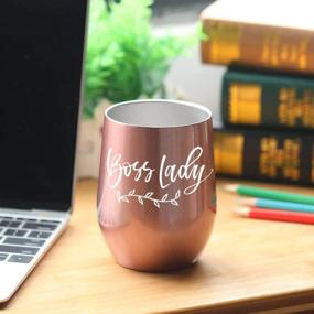 img 2 attached to Boss Lady Gifts - 12oz Wine Tumbler/Mug - Funny Gift Idea for Girl Boss, Boss Babe, Glass, Women Bosses, Female, Office Appreciation