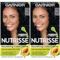 💇 garnier nutrisse nourishing creme hair color, 11 blackest black - pack of 2 логотип