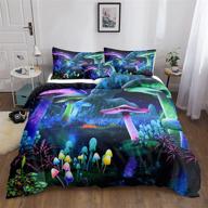 🍄 mushroom fantasy galaxy sky duvet cover set - psychedelic design for boys and girls bedding logo