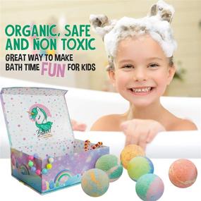 img 3 attached to 🦄 Girls' Unicorn Bath Bombs: Organic, All-Natural Fizzies with Moisturizing Shea Butter, Jewelry Inside, and a Bonus Jewelry Box for Kids - Gentle, Skin-Safe Bubble Bath Enjoyment with Surprise Toys