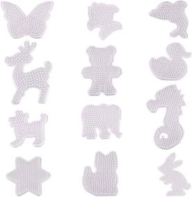 img 4 attached to Xgood 12-Piece Clear Animal Shape Fuse 🐾 Beads Pegboards: Creative Kids Craft Beads Template Boards