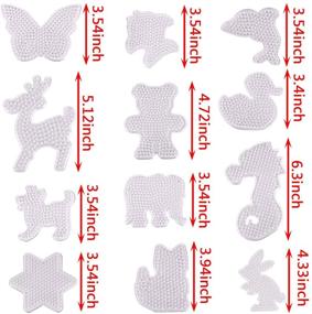 img 1 attached to Xgood 12-Piece Clear Animal Shape Fuse 🐾 Beads Pegboards: Creative Kids Craft Beads Template Boards