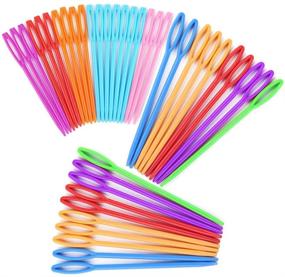 img 4 attached to 🧵 Set of 40 Plastic Needles: 20 Large Eye Plastic Needles (2.7 Inch/7cm) + 20 Plastic Lacing Needles (3.5 Inch/9cm) - Safe Learning Needles for Kids, Sewing, and Handmade Crafts