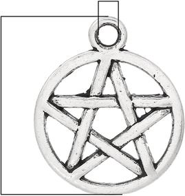 img 2 attached to 🌟 Housweety 50 Silver Tone Pentagram Charms Pendants - 20x17mm