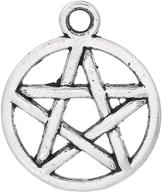 🌟 housweety 50 silver tone pentagram charms pendants - 20x17mm logo