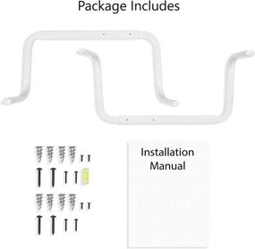 img 1 attached to 👕 Set of 2 White Wall-Mounted Steel Clothes Rack: Adjustable, Durable Organizer for Drying and Hanging in Closet Bar Rail