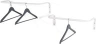 👕 set of 2 white wall-mounted steel clothes rack: adjustable, durable organizer for drying and hanging in closet bar rail logo