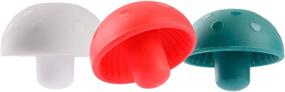 img 4 attached to 🍾 Assorted Color Wine Caps and Bottle Stoppers - Set of 3 Reusable Silicone Cork Replacements, Washable and Food-Safe