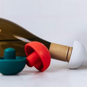 img 1 attached to 🍾 Assorted Color Wine Caps and Bottle Stoppers - Set of 3 Reusable Silicone Cork Replacements, Washable and Food-Safe