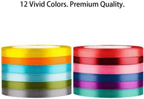 img 3 attached to 🎁 Tomorotec Silk Satin Rolls: 12 Color 300 Yard Total Satin Ribbon for Gift Package Wrapping, Bows, Crafts, Gifts, Party, Wedding