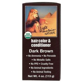 img 3 attached to Light Mountain Natural Hair Color & Conditioner, Dark Brown, 4 oz 🌈 (113 g) (Pack of 3): Vibrant Shades for Lasting Color & Nourished Hair
