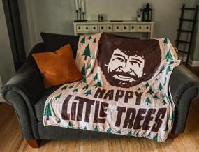 img 1 attached to 🌲 Cozy up with the Calhoun Officially Licensed Bob Ross Happy Little Trees Plush Throw Blanket: Embrace the Joy of Painting!