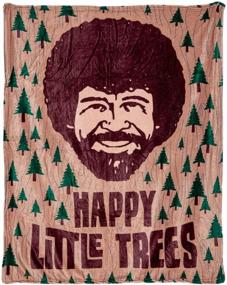 img 2 attached to 🌲 Cozy up with the Calhoun Officially Licensed Bob Ross Happy Little Trees Plush Throw Blanket: Embrace the Joy of Painting!