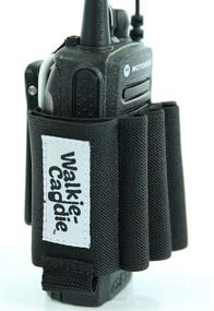 img 4 attached to 📻 Walkie Caddie (White): Practical Accessory Pouch for Walkie Talkies, Fits Motorola CP 200 & More, Black with White Bungee