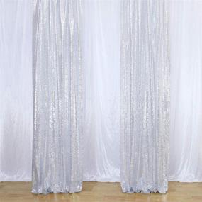 img 2 attached to 🎉 Sparkling Silver Sequin Backdrop Curtain - 2 Panels 2.5x8FT Glittery Silver Sequin Curtains for Birthday Party Wedding Christmas Photo Background Decoration