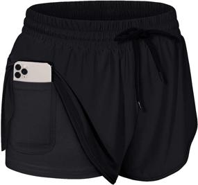 img 4 attached to 🏃 Comfort meets Function: BLEVONH Women's Drawstring Waist Athletic Running Shorts with Inner Pocket