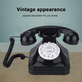 img 3 attached to Richer-R Retro Phone - WX-3011 Vintage Landline Telephone with Traditional Bell Ring and Multi-Function, Plastic Home Wire Phone (Black)