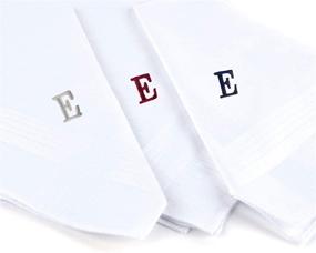 img 3 attached to Lorenzo Men's Initial Embroidered Monogram Handkerchiefs: Exquisite Accessory for the Modern Gentleman
