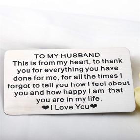 img 3 attached to Silver Metal Wallet Card Insert: Engraved Love Note - Anniversary Gift for Husband, You Are In My Life I Love You