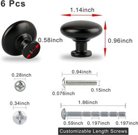 img 2 attached to 🔘 ZONBANG 6-Pack Black Dresser Knobs - Matte Aluminum Alloy Cabinet Knobs for Drawers, Premium Metal Door Handles Pulls Knobs