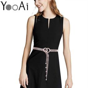 img 3 attached to 💎 Sparkling Elegance: YooAi Crystal Rhinestone Waistband in Silver - Women's Stylish Accessories and Belts