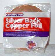 🔒 high-quality 1/4 inch venture silver backed copper foil: ideal for crafts and stained glass projects logo