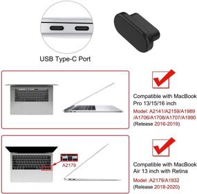 img 3 attached to 🔌 MOSISO 5 шт. Антипыльные заглушки для MacBook Pro 16 дюймов A2141, 2020-2018 MacBook Air 13 A2337 A2179, 2020-2016 MacBook Pro 13/15 дюймов, набор силиконовых заглушек для портов, чёрный