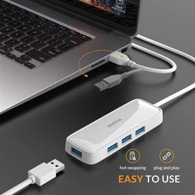 img 1 attached to 🔌 iDsonix USB Hub: Ultra-Slim 4-Port USB 3.0 Hub for Data Transfer - Ideal for Laptop, MacBook, Pro & More!