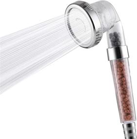 img 4 attached to imtfzct High Pressure Ionic Filter Showerhead with 3 Settings, Water Saving and Stone Filter Beads Handheld Shower for Dry Hair and Skin Spa (No Hose)
