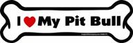 🐶 enhanced seo: i heart my pit bull bone car magnet, 2" x 7 logo