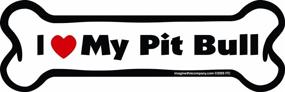 img 1 attached to 🐶 Enhanced SEO: I Heart My Pit Bull Bone Car Magnet, 2" x 7