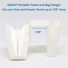 img 1 attached to 👉 Gadjit Kitchen Towel & Plastic Bag Hanger (Pack of 3) – Convenient Cabinet Door/Drawer Device for Instant Towel/Waste Bag Holder (White)